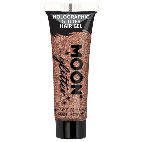 Moon Glitter Holografisk Glitter Hårgel Roséguld