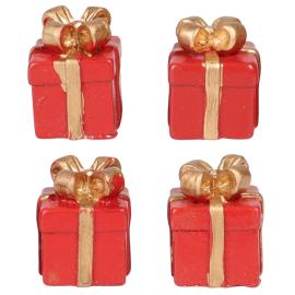 Minidekorationer Julegaver 4-pak