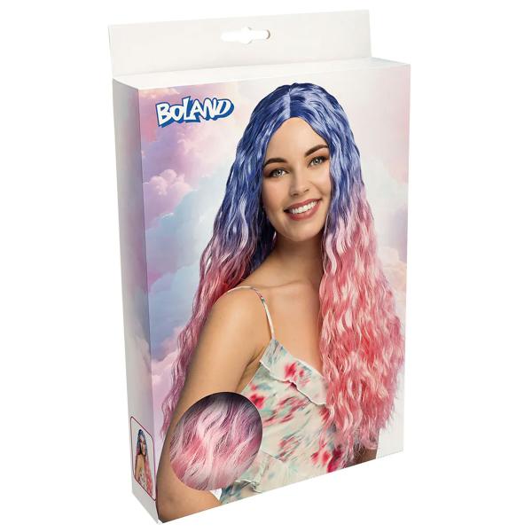 Bølget Paryk Lyserød/Blå