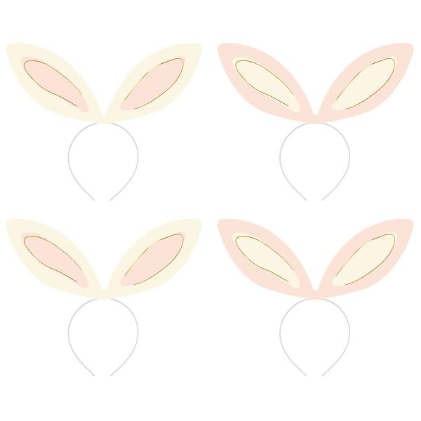 Hårbøjle med Kaninører 4-pak