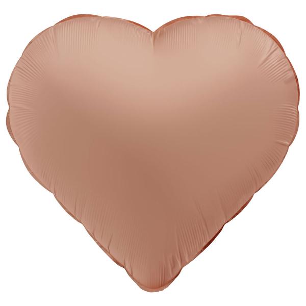 Folieballon Hjerte Gammelrosa Mat