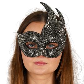 Halvmaske med Glitrende Sten