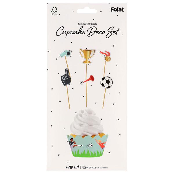 Cupcake Sæt Fodbold Fødselsdagsfest 12-pak