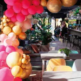 Ballonbue Sæt Guld/Fersken/Magenta