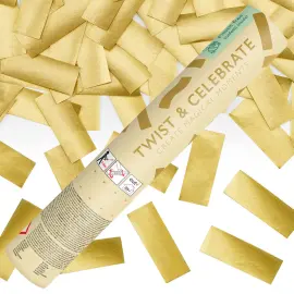 Konfettikanon Rektangulær Guld 20 cm