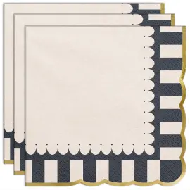 Engangsservietter med Gyldne Kanter 12-pak