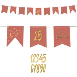 Flagguirlande DIY med Klisterm&aelig;rker Golden Dusk