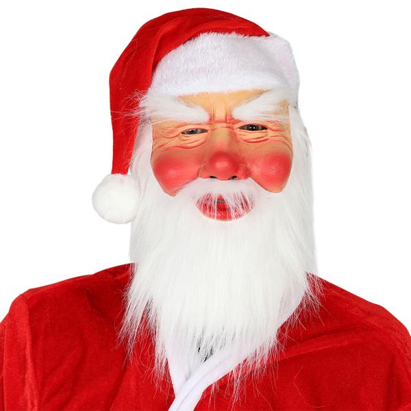 Julemandsmaske med Skæg og Nissehue