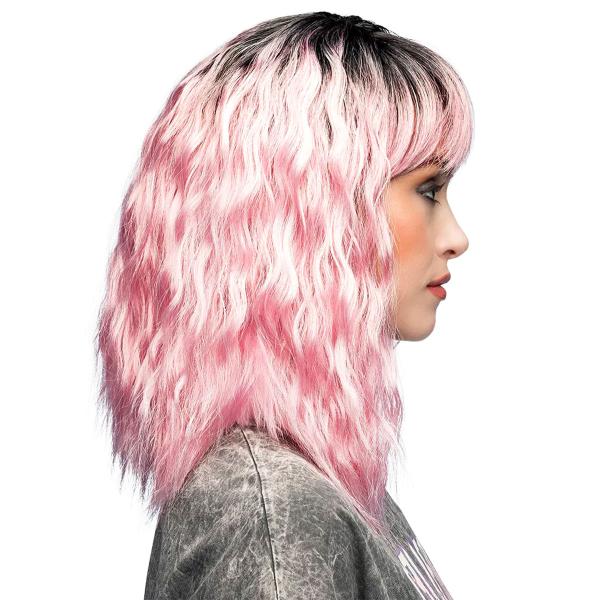 Bølget Paryk Lyserød/Sort