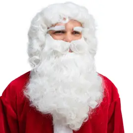 Julemandsparyk med Øjenbryn og Skæg Deluxe