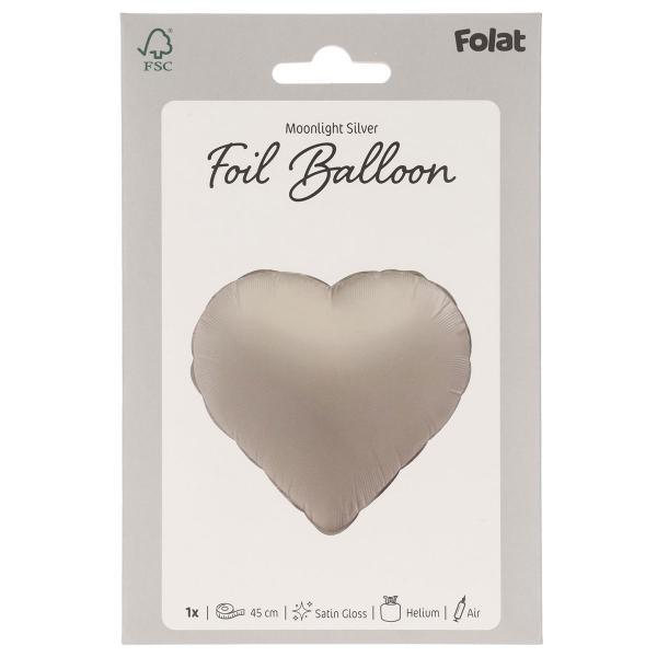 Folieballon Hjerte Månesølv Mat