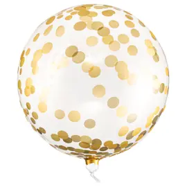 Prikket Orbz Ballon Crystal Clear Guld