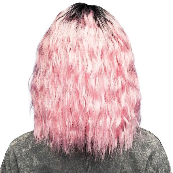 Bølget Paryk Lyserød/Sort