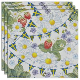 Servietter med Blomster og Guirlander 20-pak
