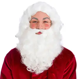 Julemandssk&aelig;g med Paryk og Briller Deluxe