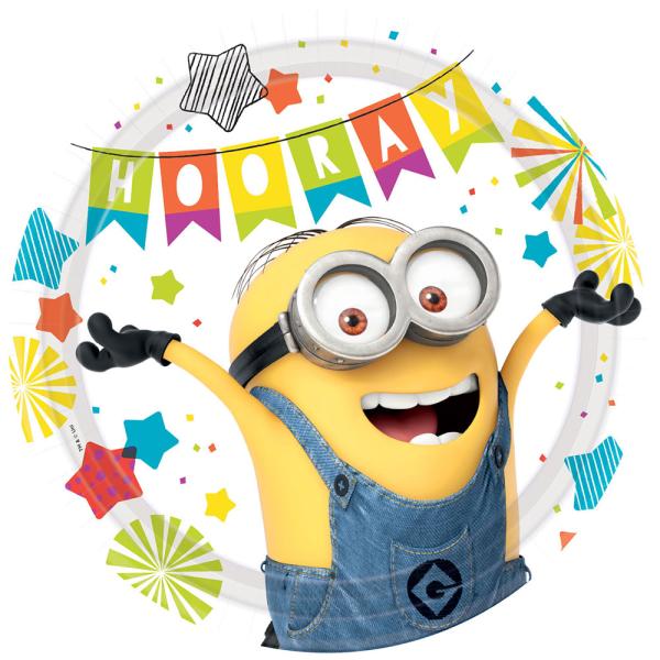 Grusomme Mig Minions Paptallerkener Hooray