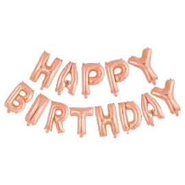 Folieballoner Happy Birthday Rosaguld