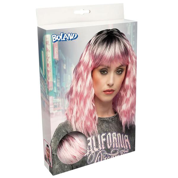 Bølget Paryk Lyserød/Sort