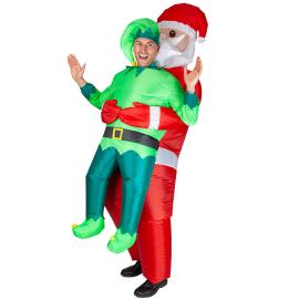 Oppusteligt Carry Me Kostume Julemanden og Julenisse