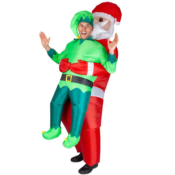 Oppusteligt Carry Me Kostume Julemanden og Julenisse