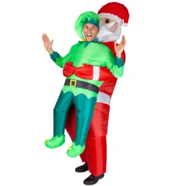 Oppusteligt Carry Me Kostume Julemanden og Julenisse