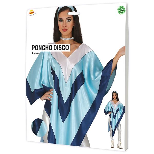Poncho Disco Blå/Hvid