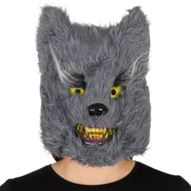Plys Uhyggelig Ulvemaske Gr&aring;