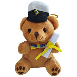 Studenterbamse Bj&oslash;rn med Diplom og Sl&oslash;jfe 12 cm