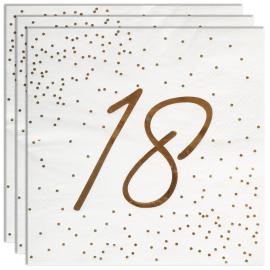 Servietter 18 &aring;r Guld med Prikker 16-pak