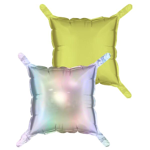 Pudeballoner Holografisk/Neongul 4-pak