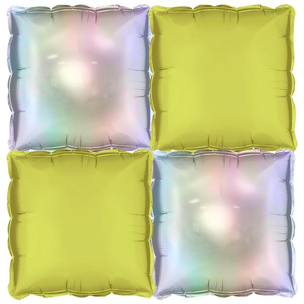 Pudeballoner Holografisk/Neongul 4-pak