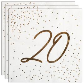 Servietter 20 &aring;r Guld med Prikker 16-pak