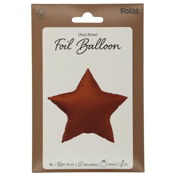 Folieballon Stjerne Chokoladebrun Mat