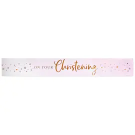 Banner On Your Christening Lyserød