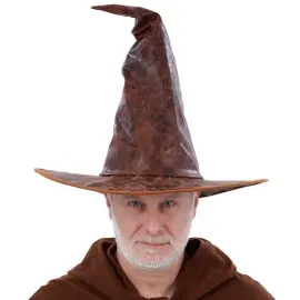 Troldmandshat med Slidt Læderlook