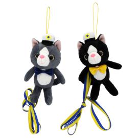 Studenterbamse Kat med Sl&oslash;jfe 14 cm