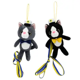 Studenterbamse Kat med Sl&oslash;jfe 14 cm