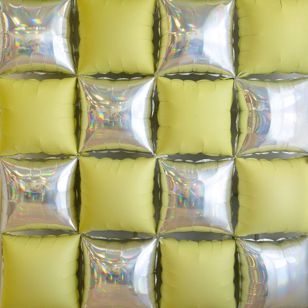 Pudeballoner Holografisk/Neongul 4-pak