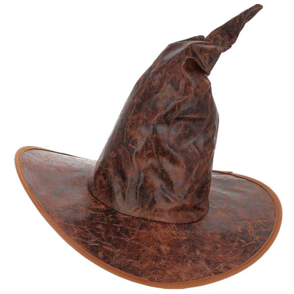 Troldmandshat med Slidt Læderlook