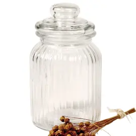 Glaskrukke med Låg 1L