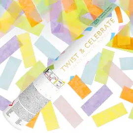 Konfettikanon Rektangulær Pastel 28 cm