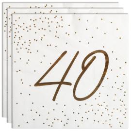 Servietter 40 &aring;r Guld med Prikker 16-pak