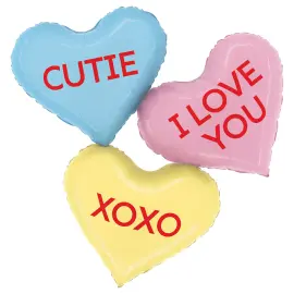 Folieballon Hjerter med Tekster