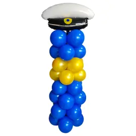 Ballons&oslash;jle Bl&aring;/Guld med Studenterhue