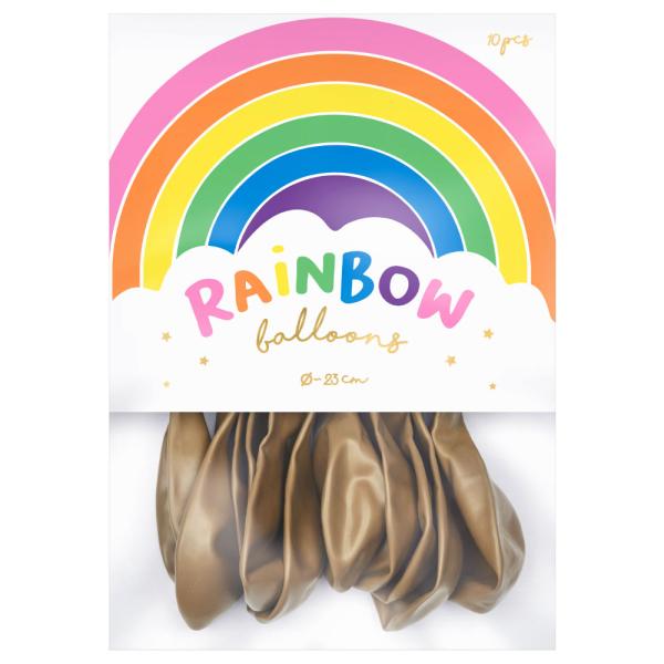 Rainbow Små Latexballoner Metallic Guld