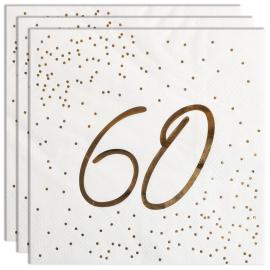 Servietter 60 &aring;r Guld med Prikker 16-pak