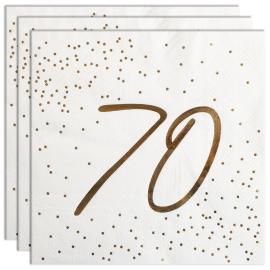 Servietter 70 &aring;r Guld med Prikker 16-pak