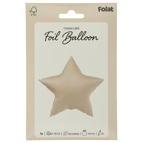 Folieballon Stjerne Creamy Latte Mat