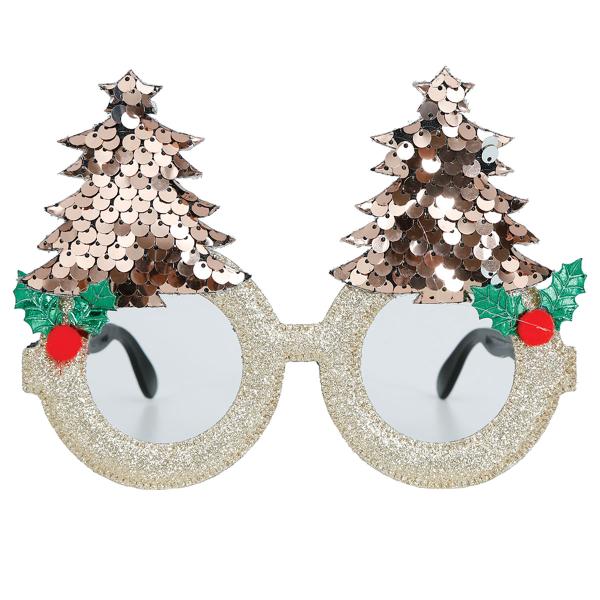 Glitrende Briller med Juletræer