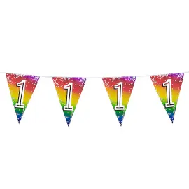 Flagguirlande Regnbue 1 år